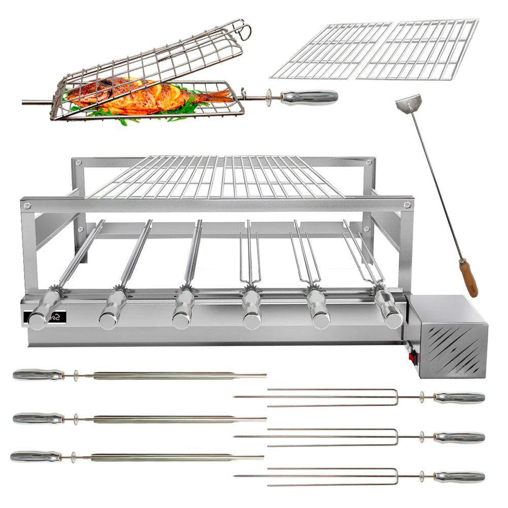 Churrasqueira Giratoria Grill Inox Gira Soft Grill Espeto Completa