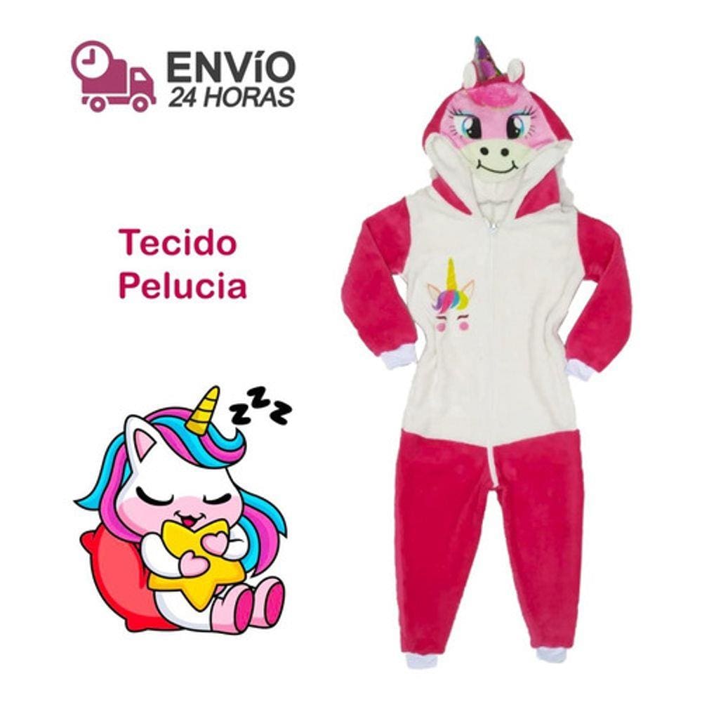 Pijama Kigurumi Unicornio Asas Rosas Fantasia Unicornio Pontofrio