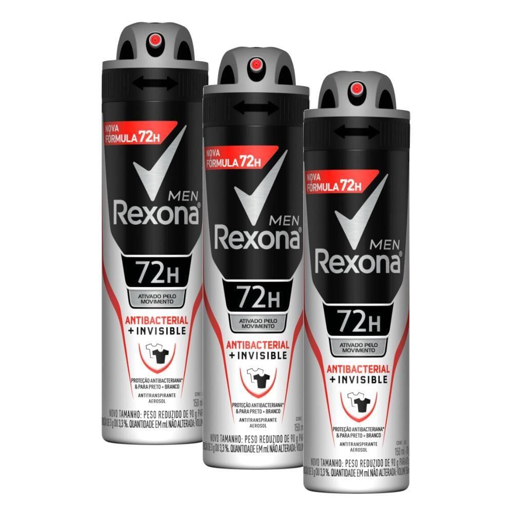 Aerosol Masculino Rexona Antibacterial Invisible Pontofrio