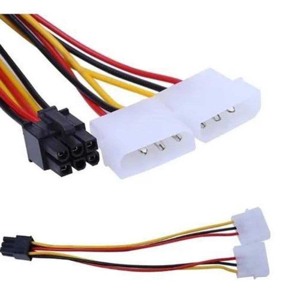 Cabo Adaptador Energia Sata X Pinos Placa Video Molex Pontofrio