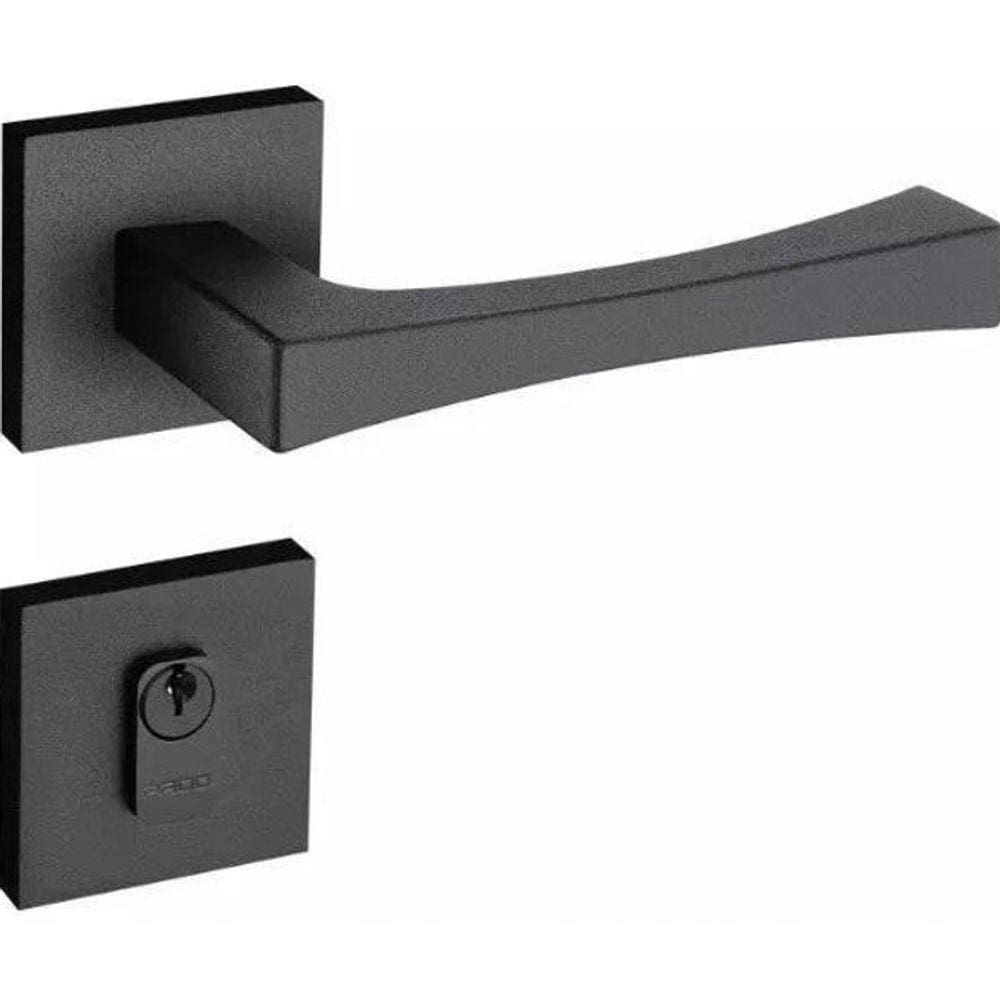 Fechadura Externa Pado Roseta Quadrada Preto Fosco 409 40e Pontofrio