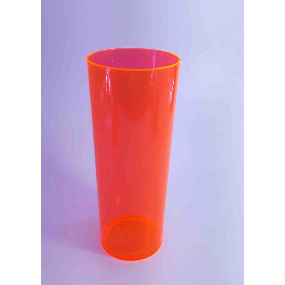 Copo Ml Acrilico Drink Cerveja Festa Balada Drink Cup Neon Laranja