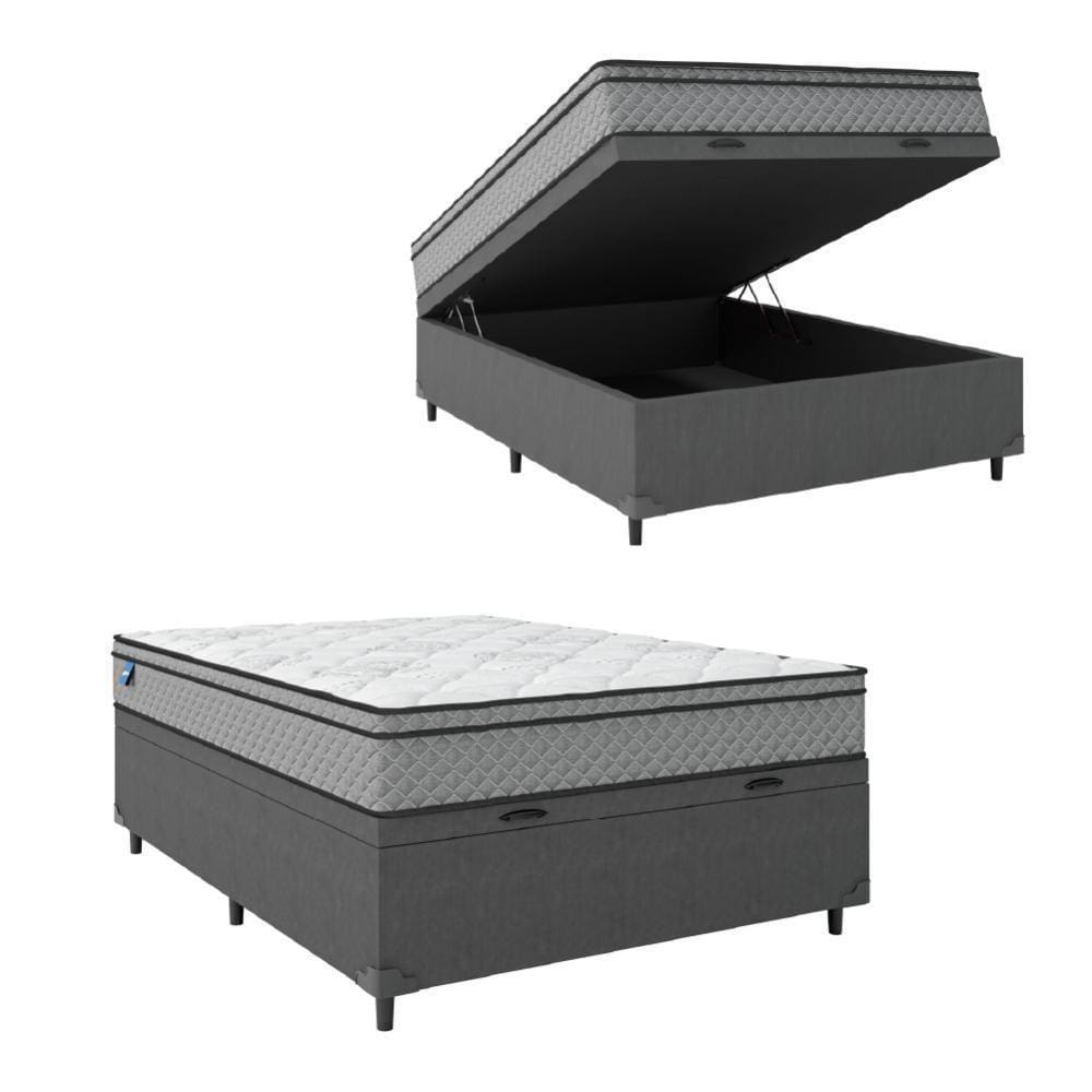 Cama Box Casal Umaflex Colchao Umaflex Molas Ensacadas Black