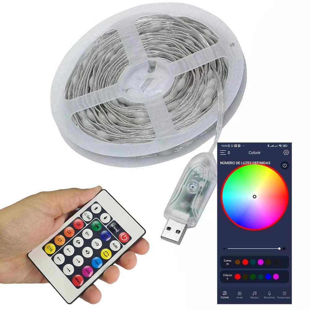 Fita Led Rgb Controle 20 Metros Pontofrio