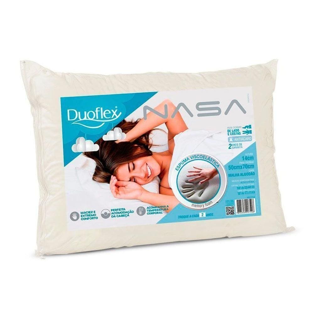 Travesseiro Nasa Viscoelastico 50x70 Duoflex Black Friday Pontofrio