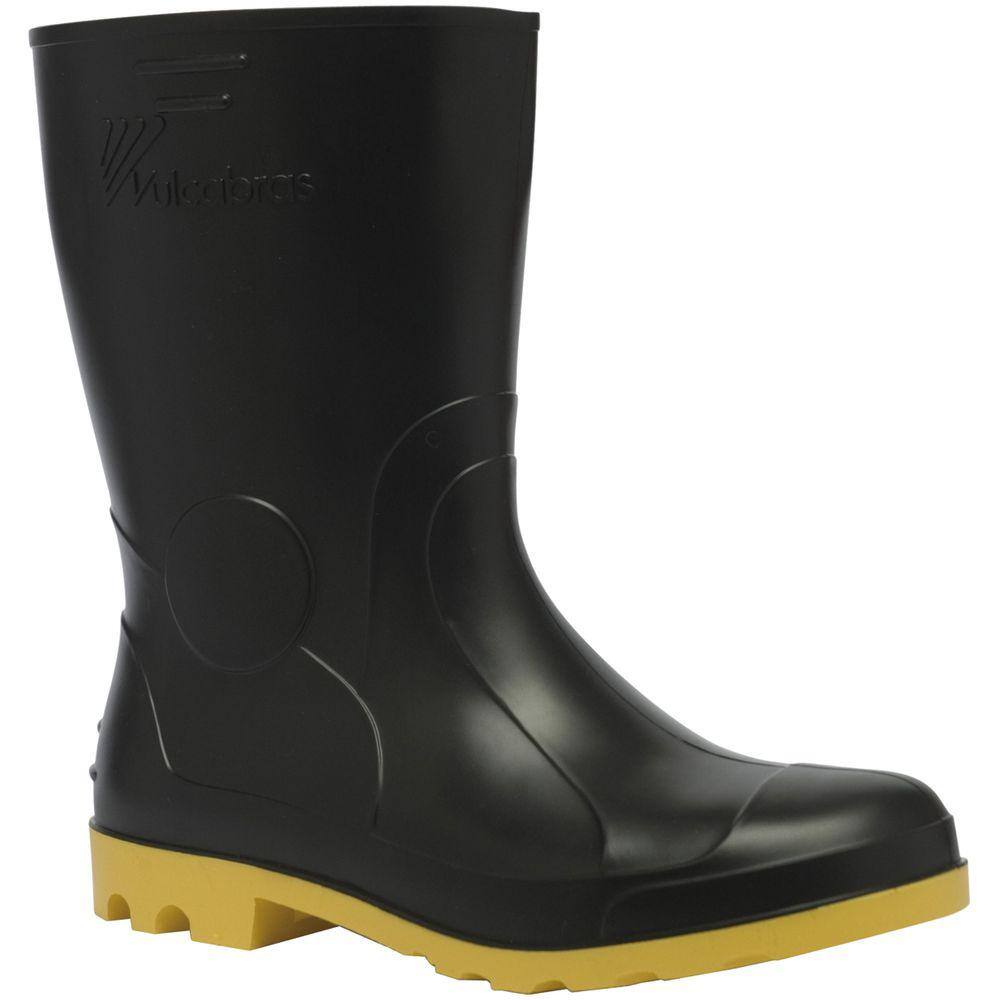 Bota Pvc Vonder C Medio S Forro Preta Amarela Pontofrio