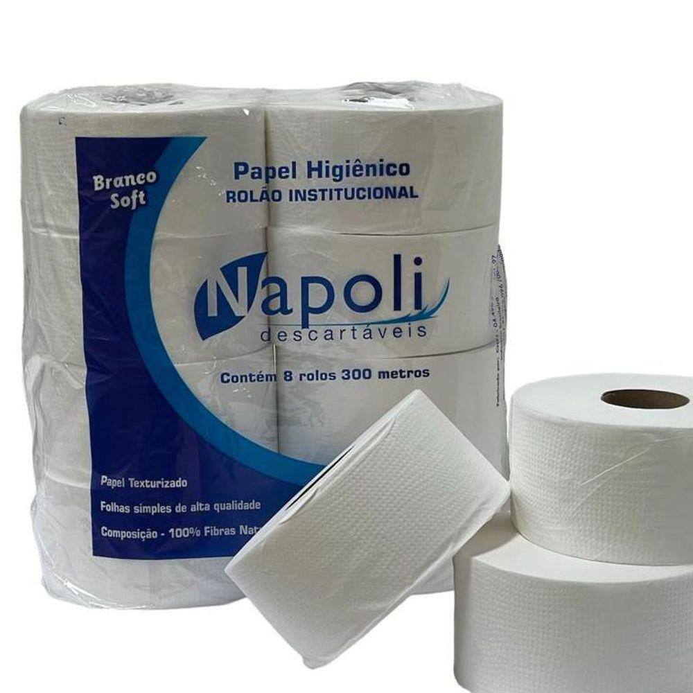 Papel Higienico 8 X 300 Metros Branco Fibras Celulosicas 1 Linha Alta