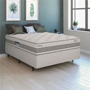 Base Box + Colchão de Casal Herval Vitalle com Molas Maxpring 70x138x188 cm - Cinza
