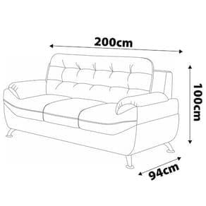 Sofá 3 e 2 Lugares Linoforte Mercury Revestido em | Ponto