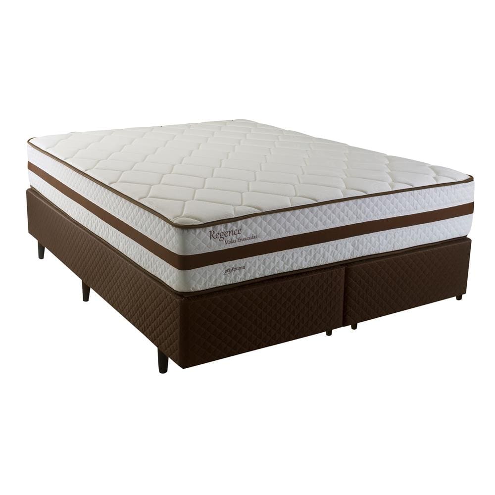 Cama Box Queen Size Herval Regence com Pillow Top e Molas Ensacadas 60x158x198cm
