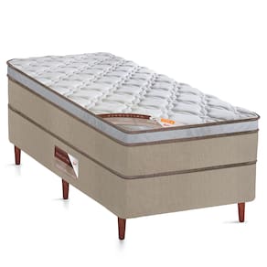 Cama Box Solteiro Castor Revolution com Mola Bonnel 66x88x188cm – Branco/Bege