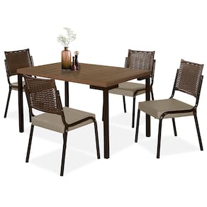 Mesa de Jantar Retangular Aço Nobre Kansas com 4 Cadeiras