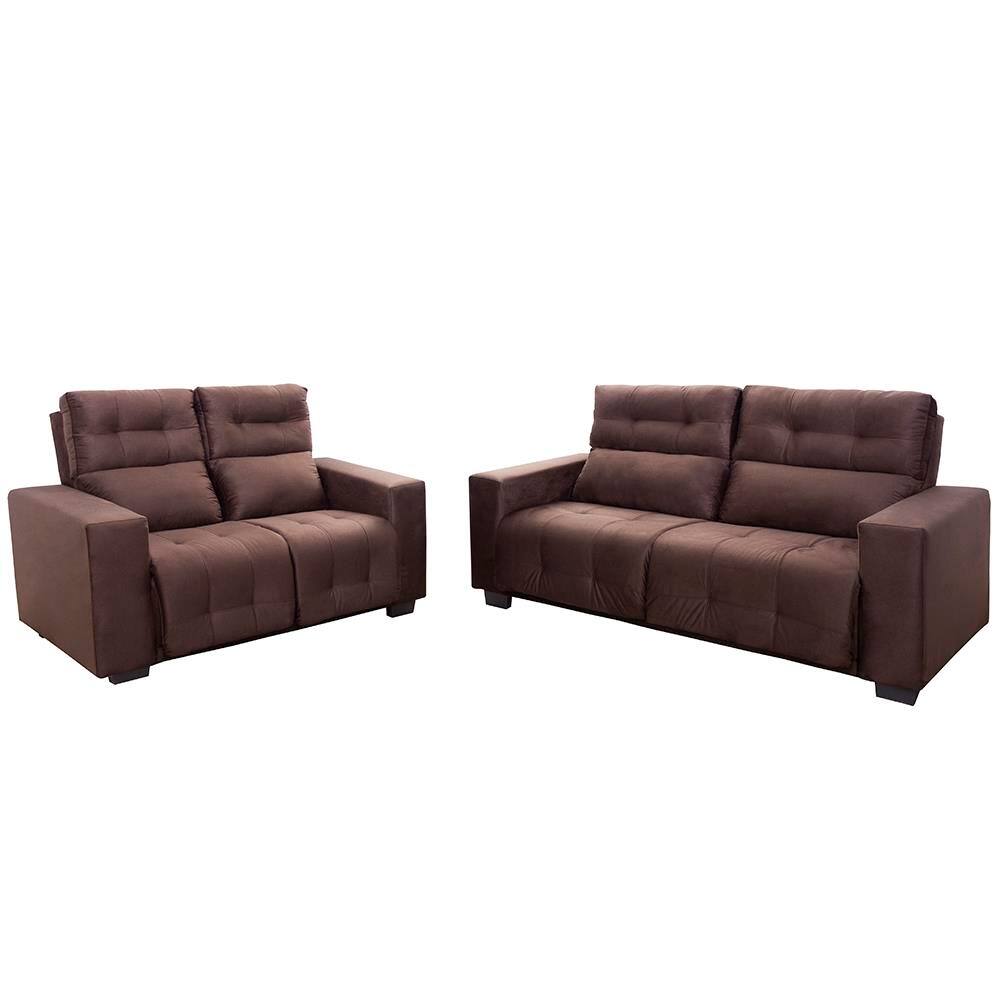Conjunto sofa 2 e 3 lugares ravenna hellen estofados castor Ponto