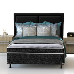 Cama Box de Casal Probel Guarda Costas Espuma D20 50x138x188cm - Branco/Preto