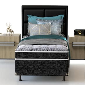 Cama Box de Solteiro Probel Guarda Costas Espuma D23 52x88x188cm - Branco/Preto