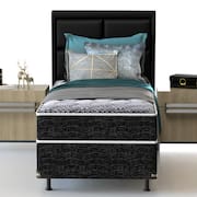Cama Box de Solteiro Probel Guarda Costas Promiddle Espuma D28 60x88x188cm - Branco/Preto