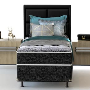 Cama Box de Solteiro Probel Guarda Costas Promiddle Espuma D28 60x88x188cm - Branco/Preto