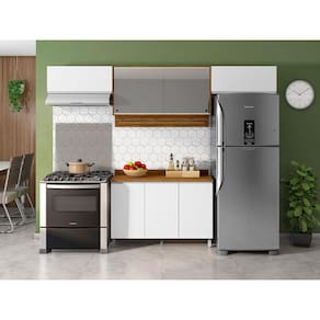Cozinha Completa Bartira Amazonita com 7 Portas e 3 Prateleiras - 280cm de largura