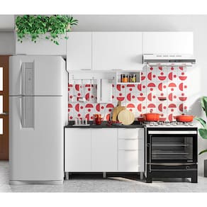 Cozinha Completa Bartira Rubi com 6 Portas, 3 Gavetas e 3 Prateleiras - 280cm de largura