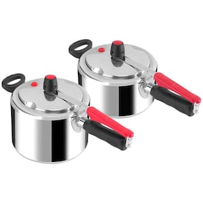 Conjunto de Panelas de Pressão Clock Fechamento Interno 3L + 4,5L - Alumínio Polido