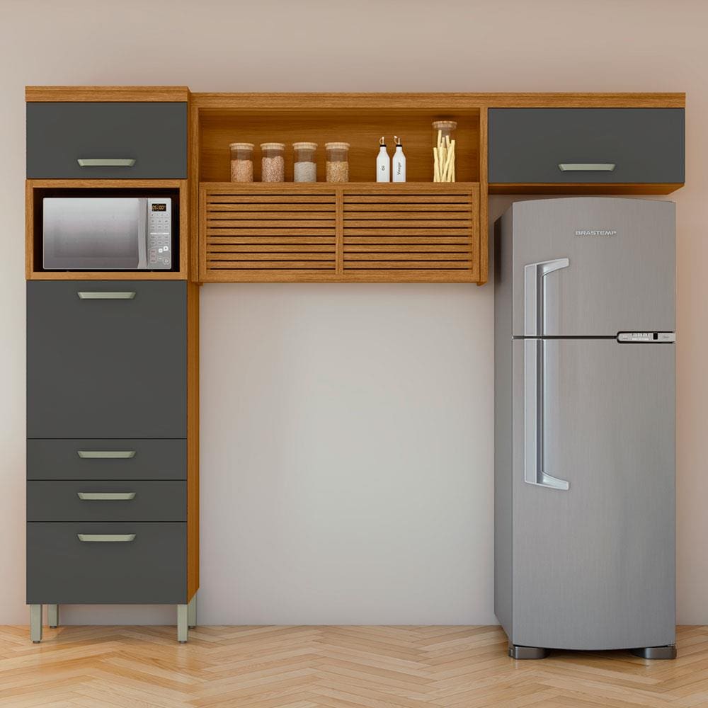 Cozinha Compacta Nesher Princesa com 4 Portas, 3 Gavetas | Ponto