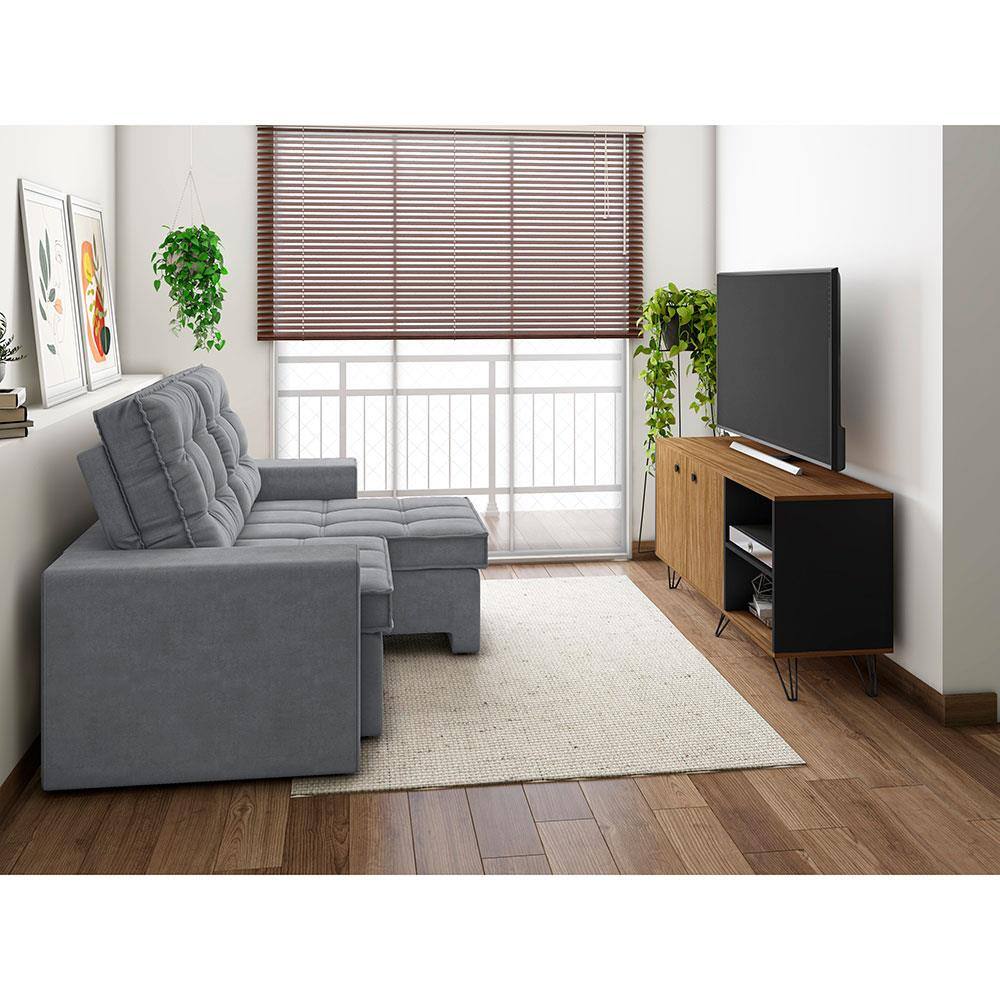 Sofa 3 lugares luizzi monet retratil e reclin ponto