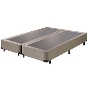 Base Box King Size Hellen Alpha com Revestimento em Tecido Jacquard 38x193x203cm - Bege