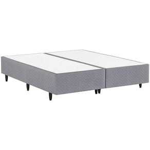 Base Box Queen Size Herval Ômega com Revestimento em Tecido Poliéster 38 x 158 x 198cm - Cinza
