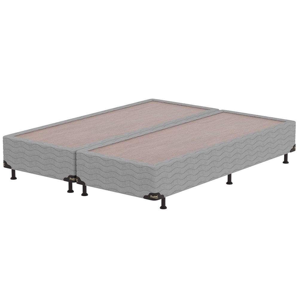 Base Box Queen Size Probel Alabama com Revestimento em Tecido Poliéster 38x158x198cm - Cinza