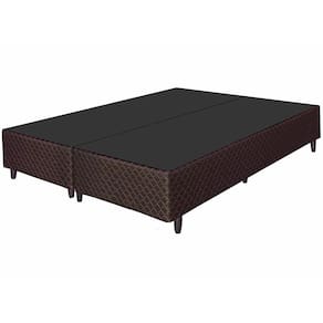 Base Box Queen Size Umaflex Orleans com Revestimento em Tecido Poliéster 38x158x198cm – Marrom