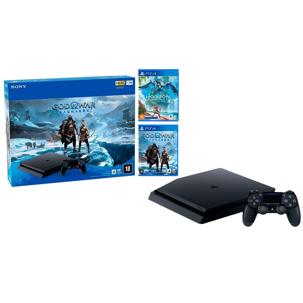 Console Playstation 4 Slim 1TB Mega Pack 4 com 3 Jogos