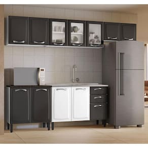 Cozinha Compacta Itatiaia New Premium com 1 Pia, 12 Portas, 2 Gavetas e 10 Prateleiras - 280cm de largura