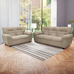 Sofá de 3 e 2 Lugares Linoforte Stillus II com 154 cm e 204 de Larguras e Revestidos em Tecido Suede