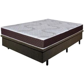 Colchão Casal Umaflex Orleans com Molas Ensacadas + Base Box MGA Lift Cotton com Baú e Pistão à Gás 59x138x188cm - Marrom/Branco