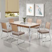 Mesa de Jantar Aço Nobre Claudia com Tampo Kanon e 6 Cadeiras