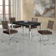 Mesa de Jantar Aço Nobre Cláudia com Tampo Kanon e 4 Cadeiras