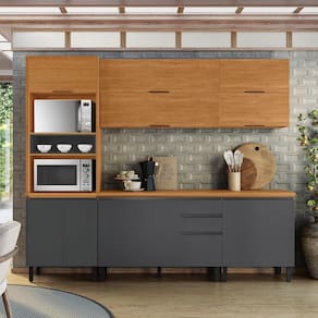 Cozinha Completa Itatiaia Ideale 5 peças com 12 portas, 2 gavetas e 13 prateleiras – 260cm de largura