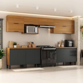 Cozinha Completa Itatiaia Ideale 7 peças com 13 portas, 2 gavetas e 7 prateleiras – 340 cm de largura