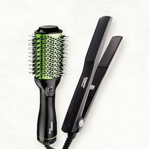 Escova Secadora Taiff Easy Oval 1200W – Verde + Chapinha | Prancha Taiff Clássica Cerâmica 180°C – Preta