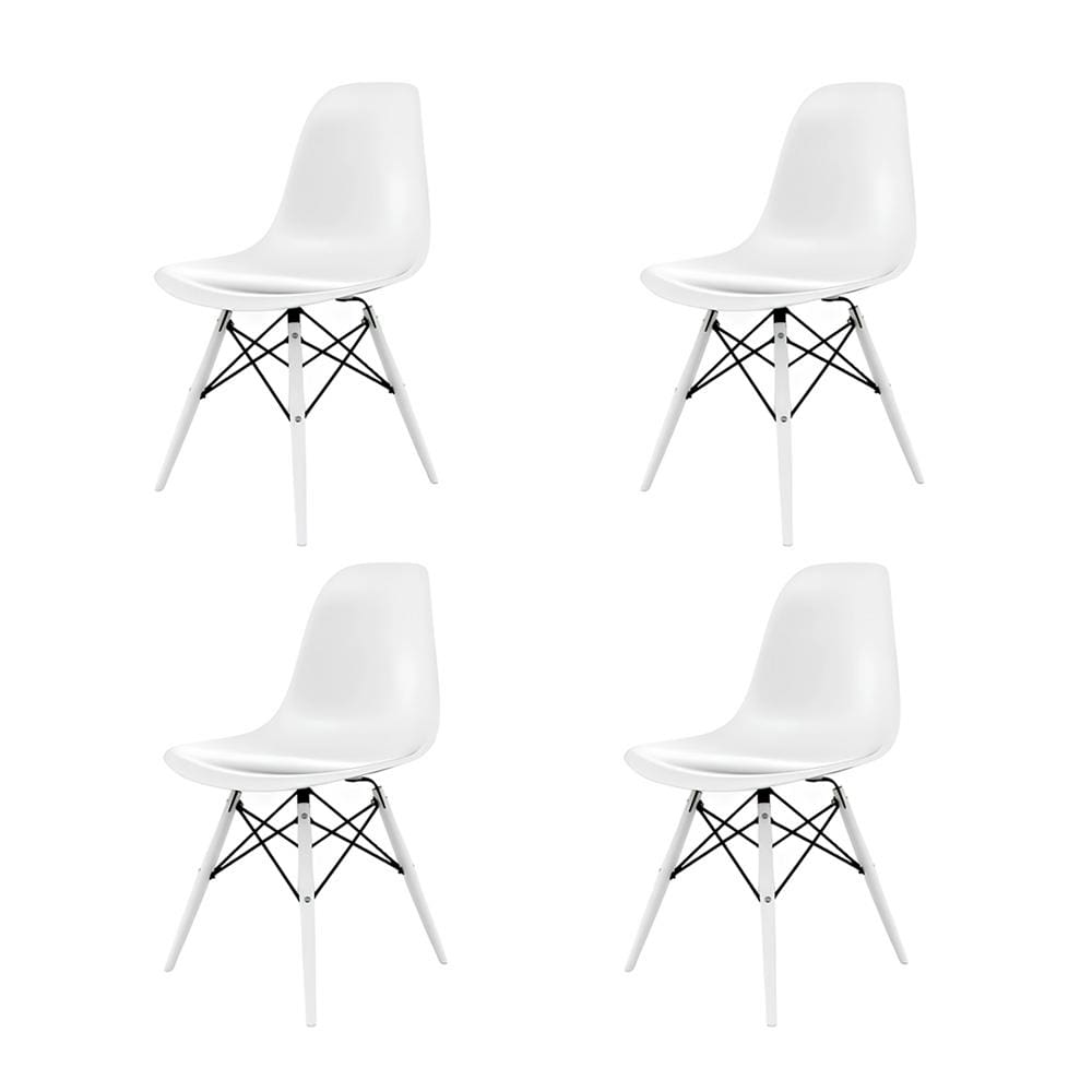 Conjunto com 4 Cadeiras de Jantar SeatCo Eames em Polipropileno DSW com Pés Palito