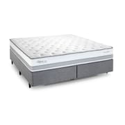 Cama Box King Size Herval Silver com Pillow Top e Molas Ensacadas 69x139x203cm - Cinza
