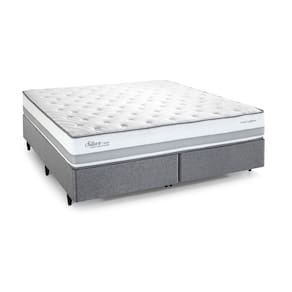 Cama Box King Size Herval Silver com Pillow Top e Molas Ensacadas 69x139x203cm - Cinza