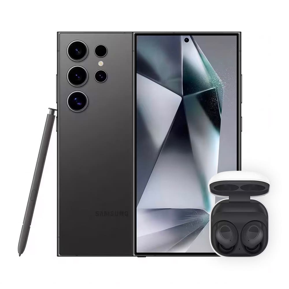 Smartphone Samsung Galaxy S24 Ultra Titânio Preto 256GB, IA, Tela 6.8”, 12GB RAM, S Pen, Snapdragon 8 Gen 3 + Fone de Ouvido Galaxy Buds FE - Grafite