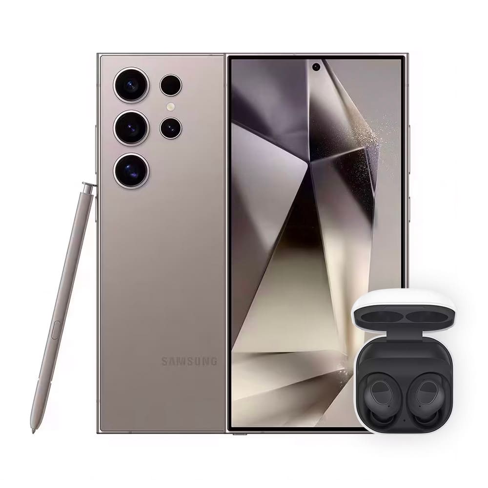 Smartphone Samsung Galaxy S24 Ultra Titânio Cinza 256GB, IA, Tela 6.8”, 12GB RAM, S Pen, Snapdragon 8 Gen 3 + Fone de Ouvido Galaxy Buds FE - Grafite