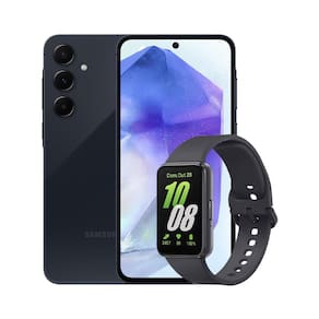 Smartphone Samsung Galaxy A55 5G 128GB Azul Escuro, 8GB RAM, Câmera Tripla Traseira de até 50MP e Tela Super AMOLED 6.6" + Galaxy Fit3 Grafite