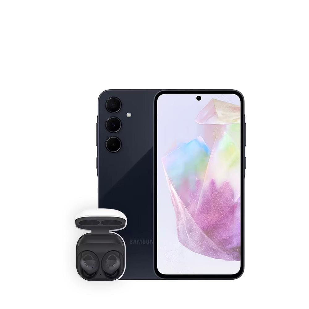 Smartphone Samsung Galaxy A35 5G Azul Escuro 128GB, 6GB RAM, Câmera Tripla Traseira de até 50MP Tela Super AMOLED 6,6” + Fone de Ouvido Galaxy Buds FE