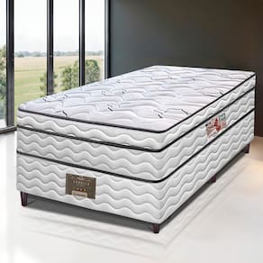 Cama Box Solteiro Cama Inbox Moderne Ortopédico com Camada Especial de Espuma D45 63x88x188cm - Branco/Grafite