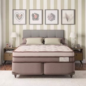 Cama Box King Size Ortobom New Magestic com Molas Ensacadas 68x193x203cm - Marrom/Cinza