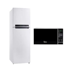 Geladeira Duplex Midea MD-RT572EV 425L Branca+ Micro-ondas Midea MRAS22 20L Branco