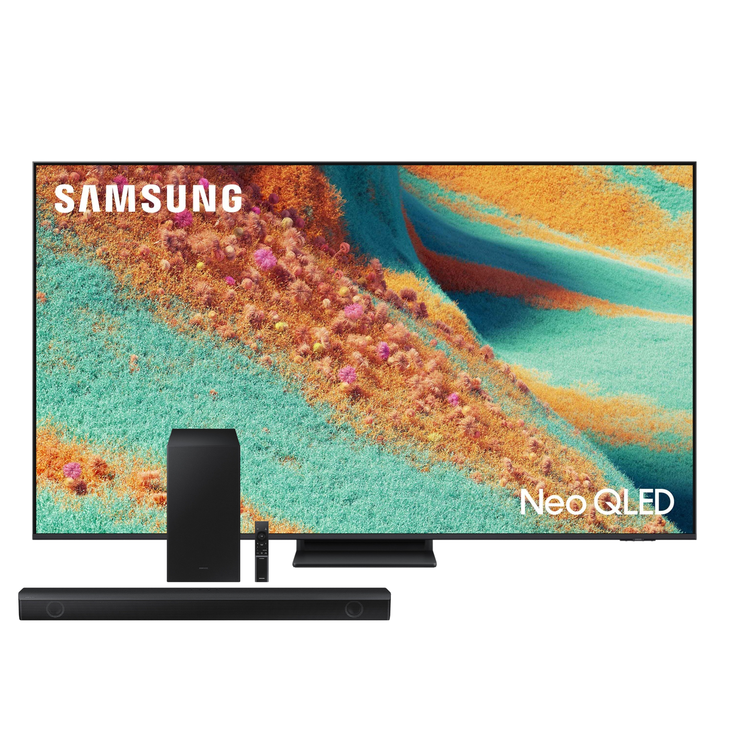 Conjunto Smart TV Samsung 55” 4K Neo QLED QN85F + Soundbar Samsung HW-Q600C 360W Bluetooth Dolby Atmos Preto